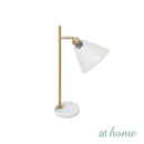 Giggly & Glinty Table Lamp Metal & Glass Shade Marble Finish Mid-Century Design