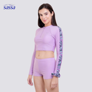 Dashing Aura Cropped Long Sleeved Rashguard Boyleg Set