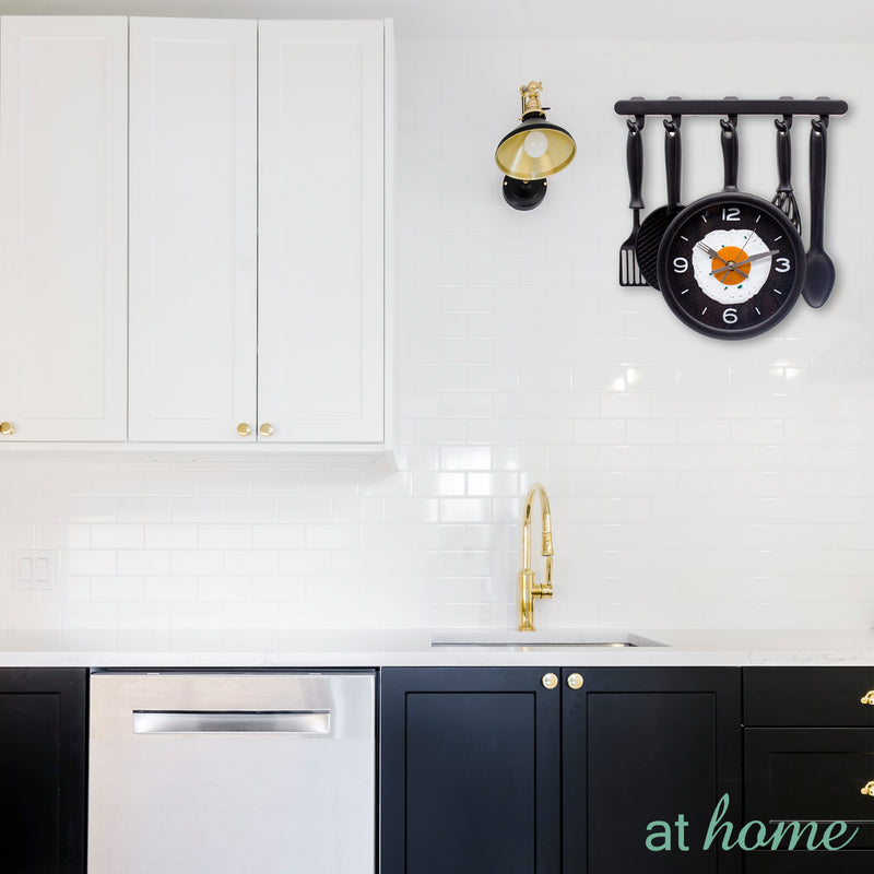 Kitchen Tools Fried Egg Silent Wall Clock