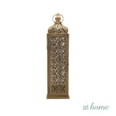 Xyla Metal Candle Holder Lantern Premium Antique Gold Finish — Deluxe Pieces