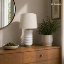 Grandiose Table Lamp Ceramic Ribbed Modern Contemporary Design