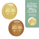 Janoah Digital LED Wall & Tabletop Clock Wood Material Design