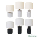 Glitzy & Gleaming Table Lamp Ceramic Textured Minimalist Design — Deluxe Pieces