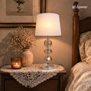 Xiomara & Xylo or Ximin Table Lamp Glass & Metal Accent Design — Deluxe Pieces
