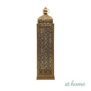 Xyla Metal Candle Holder Lantern Premium Antique Gold Finish — Deluxe Pieces