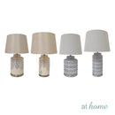 Yati & Yanna or Yesenia Ceramic Table Lamp Arch Geometric Design — Deluxe Pieces