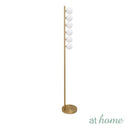 Giddy & GD Floor Lamp Gold Metal Finish Glass Ball Shades Mid-Century Modern Design