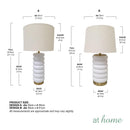 Grandiose Table Lamp Ceramic Ribbed Modern Contemporary Design