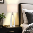 Anton Table Lamp 20ïn Metal Stand Dome Linen Shade — Deluxe Pieces