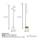 Giddy & GD Floor Lamp Gold Metal Finish Glass Ball Shades Mid-Century Modern Design