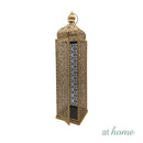 Xyla Metal Candle Holder Lantern Premium Antique Gold Finish — Deluxe Pieces