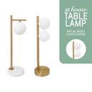 Giddy & GD Table Lamp Novelty Lighting Gold Metal Finish Glass Ball Shade Modern Glam Luxe Design