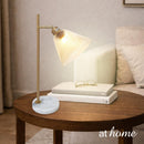 Giggly & Glinty Table Lamp Metal & Glass Shade Marble Finish Mid-Century Design