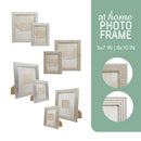 Rana & Rein Photo Frames Faux Wood Classic Ribbed Pattern Design — 5x7 or 8x10
