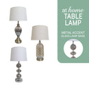 Xiomara & Xylo or Ximin Table Lamp Glass & Metal Accent Design — Deluxe Pieces