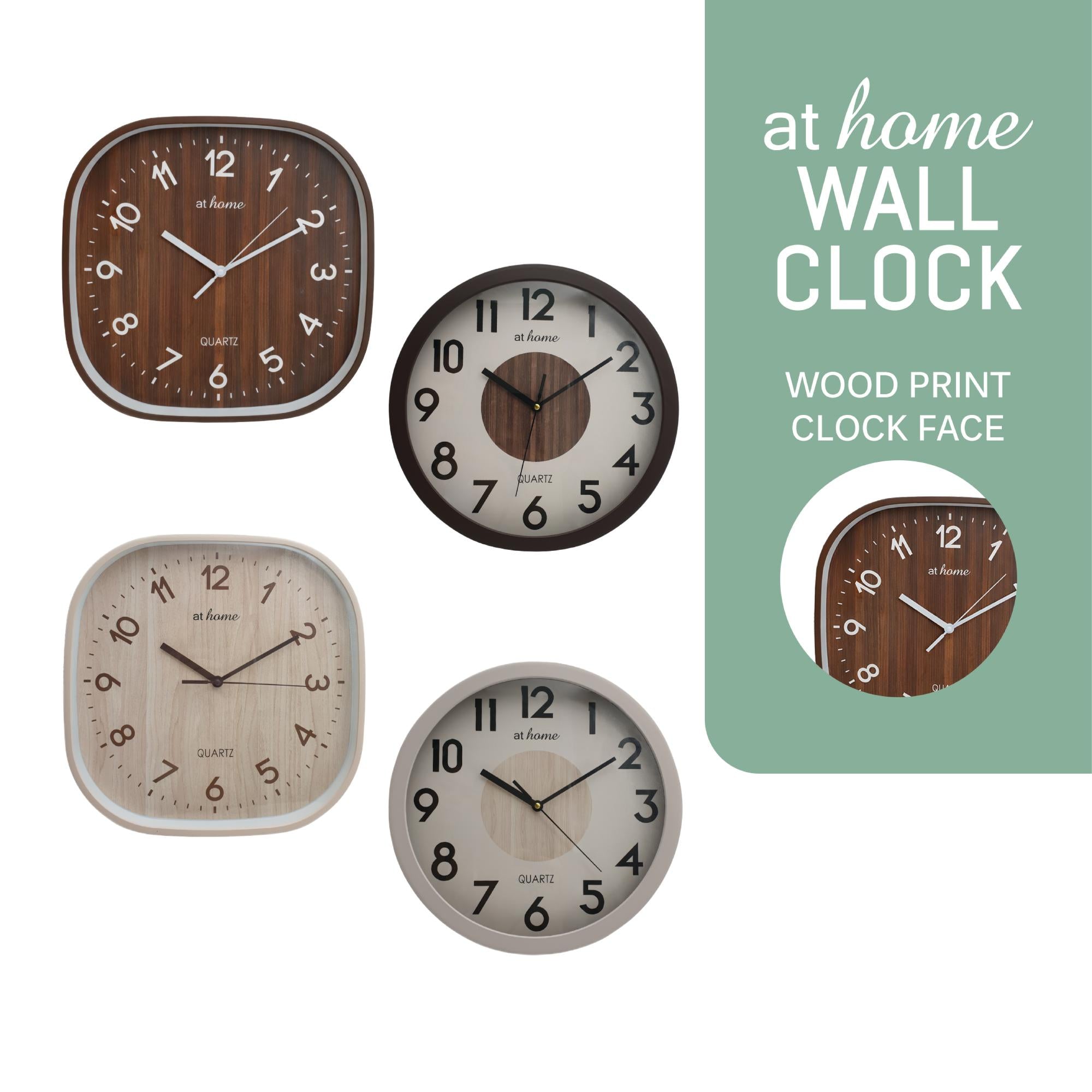 Jamie & Jill Wall Clock Analog Sweep Mechanism Wood Print Design