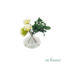 Hillary Orchids & Hanley Succulent Decorative Plant with Glass Vase Centerpiece Display