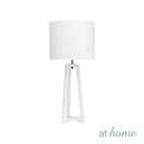 Anton Table Lamp 20ïn Metal Stand Dome Linen Shade — Deluxe Pieces