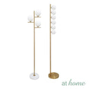Giddy & GD Floor Lamp Gold Metal Finish Glass Ball Shades Mid-Century Modern Design