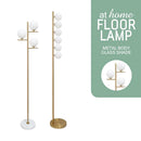 Giddy & GD Floor Lamp Gold Metal Finish Glass Ball Shades Mid-Century Modern Design