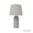 Yati & Yanna or Yesenia Ceramic Table Lamp Arch Geometric Design — Deluxe Pieces