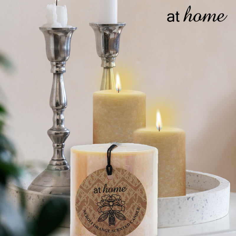 Woven B Scented Pillar Candle