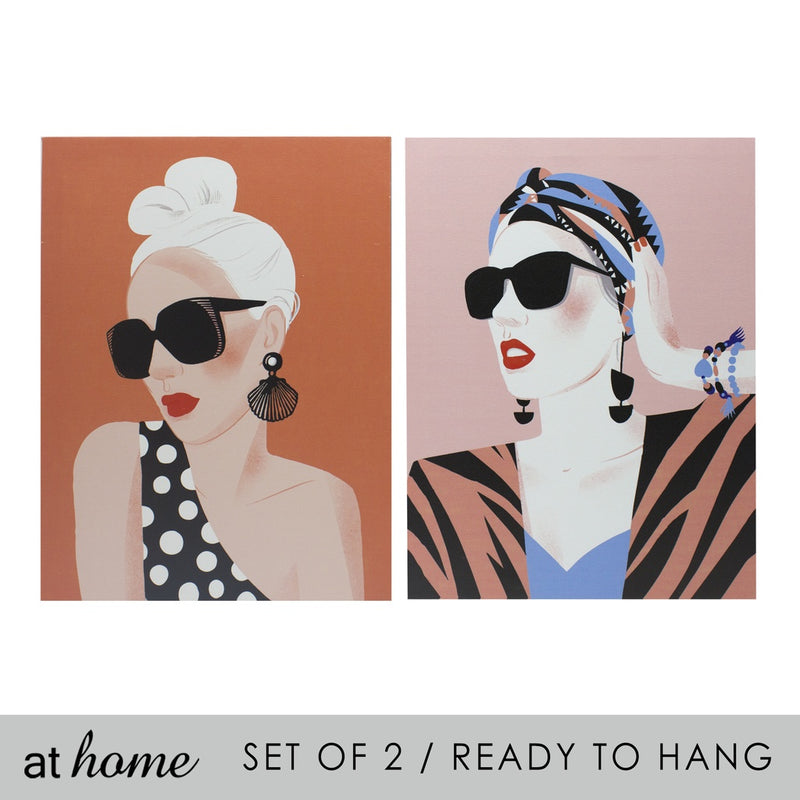 At Home Ready to Hang Set of 2 Canvas Frame - June Cool Wall Art Print For Home & Office Decoration