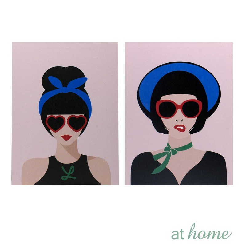 At Home Ready to Hang Set of 2 Canvas Frame - June Cool Wall Art Print For Home & Office Decoration