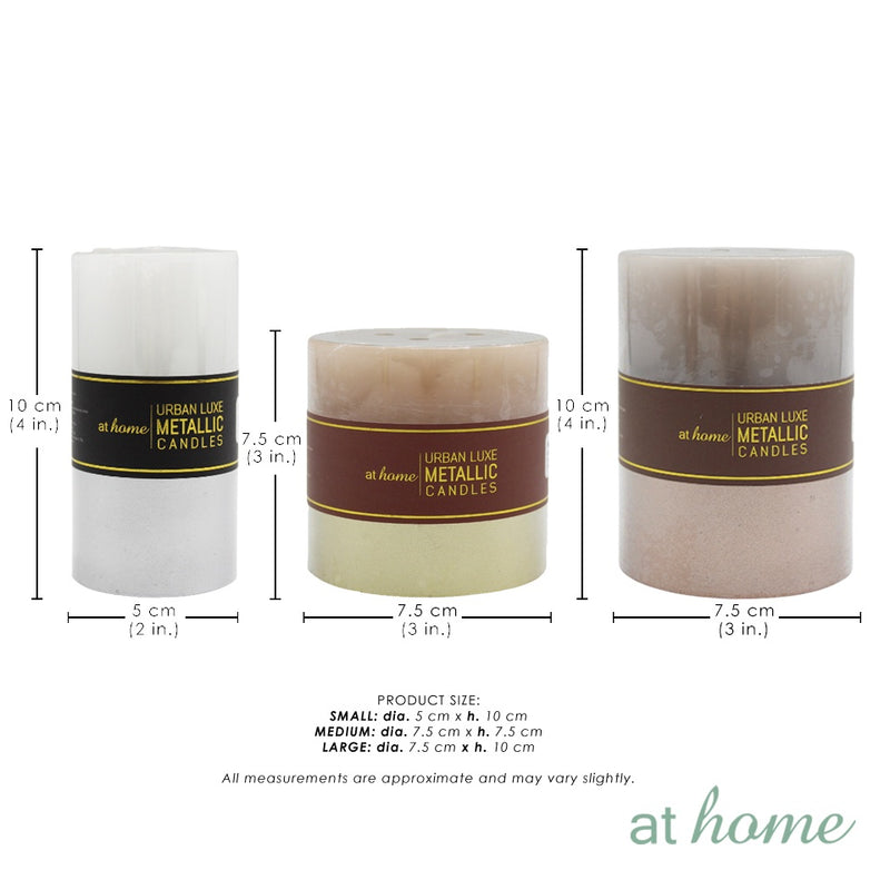 Natural Metallic Pillar Candle