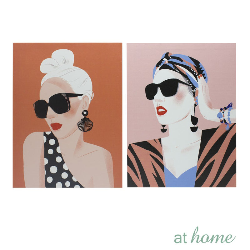 At Home Ready to Hang Set of 2 Canvas Frame - June Cool Wall Art Print For Home & Office Decoration