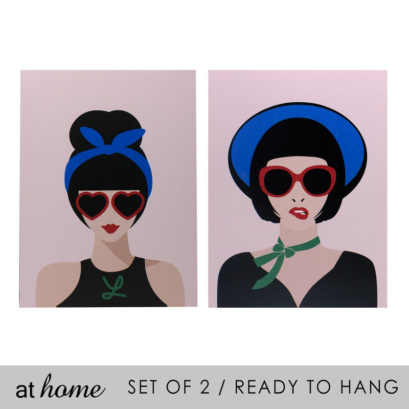 At Home Ready to Hang Set of 2 Canvas Frame - June Cool Wall Art Print For Home & Office Decoration