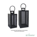 Ramona Metal Lantern Pillar Candle Holder — Deluxe Pieces