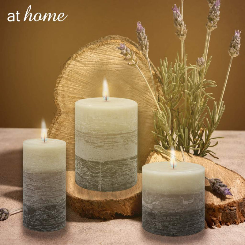 Natural Metallic Pillar Candle