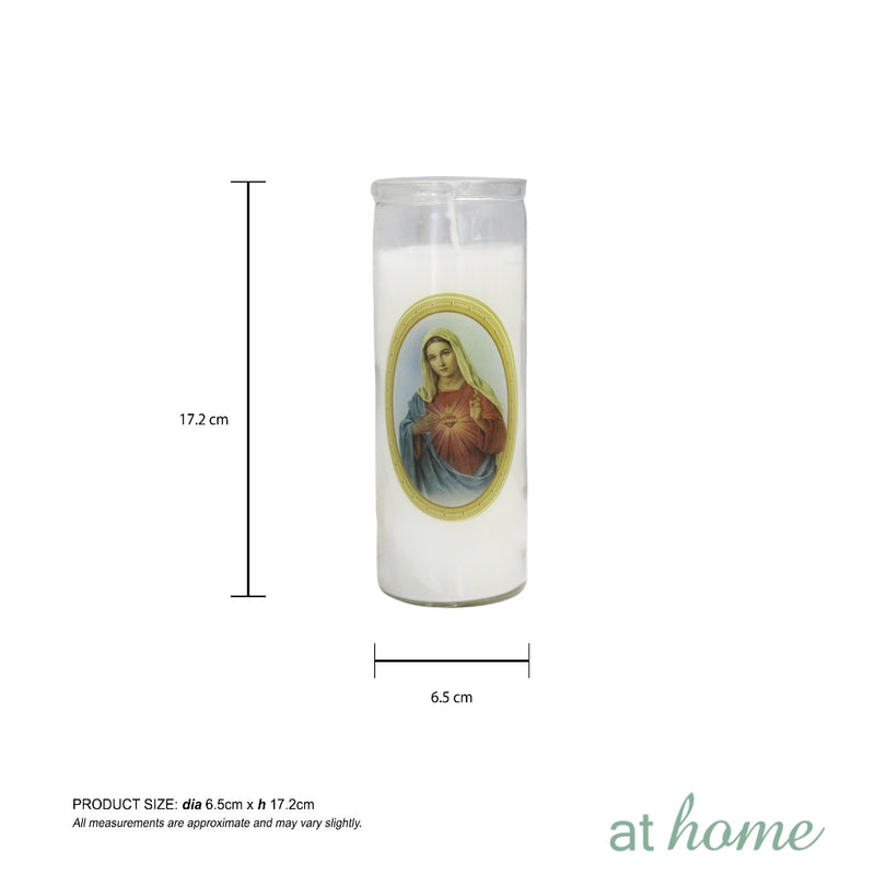 Religious Unscented Pillar Candle