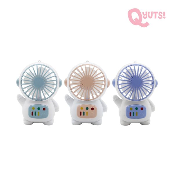 Cosmic White Astronaut Rechargeable Mini Fan With Lace