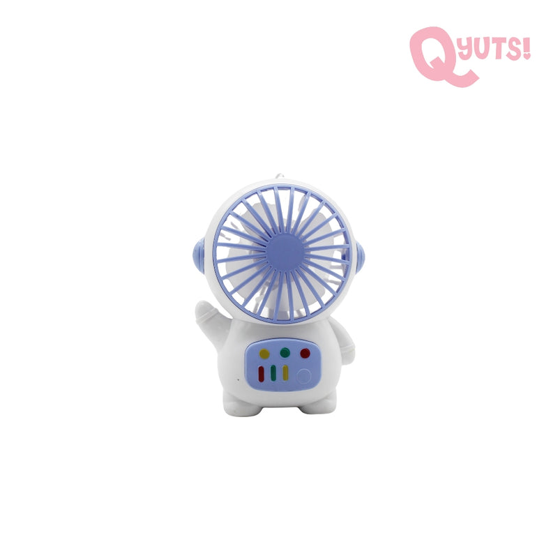 Cosmic White Astronaut Rechargeable Mini Fan With Lace