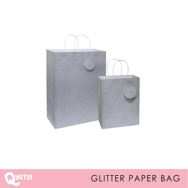 Queen Glitter Silver Paper Gift Bag