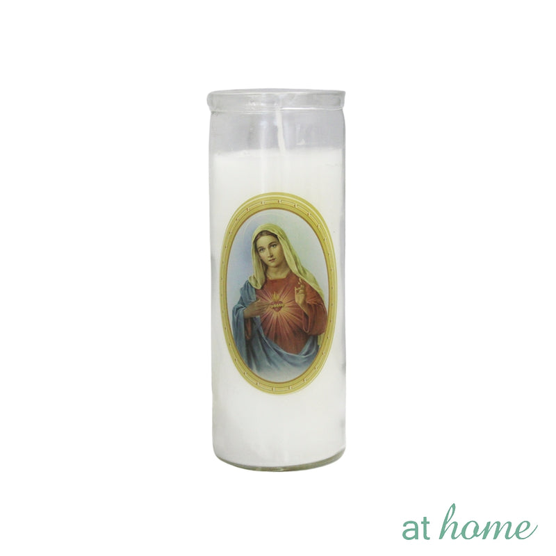 Religious Unscented Pillar Candle