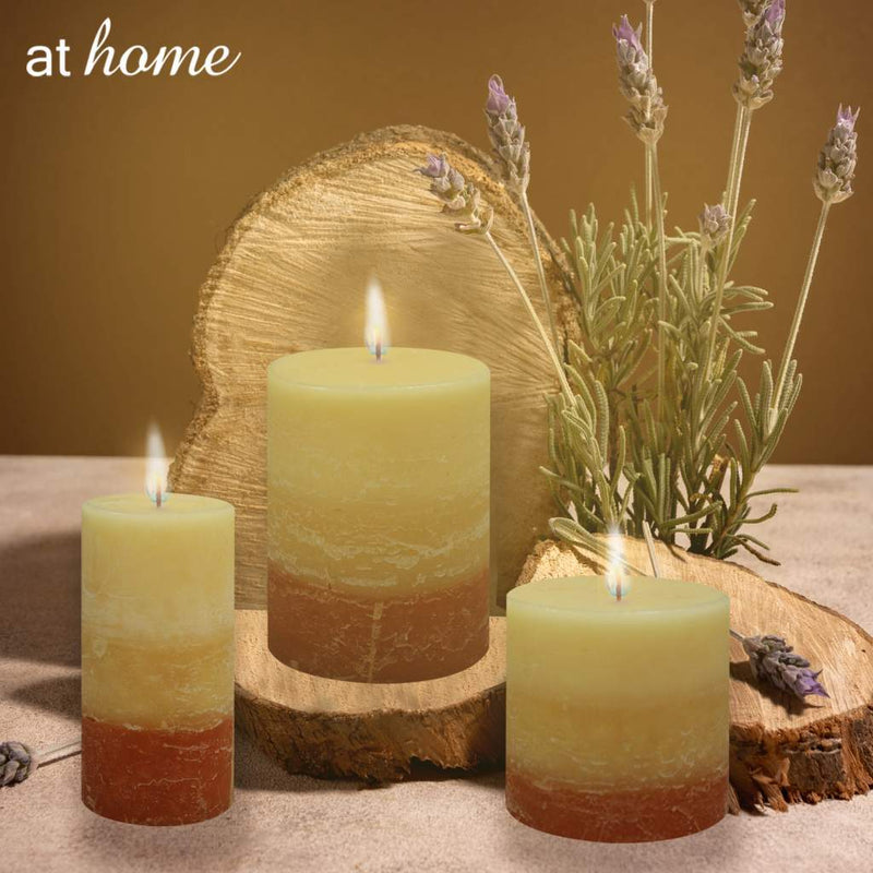 Natural Metallic Pillar Candle