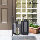 Ramona Metal Lantern Pillar Candle Holder — Deluxe Pieces