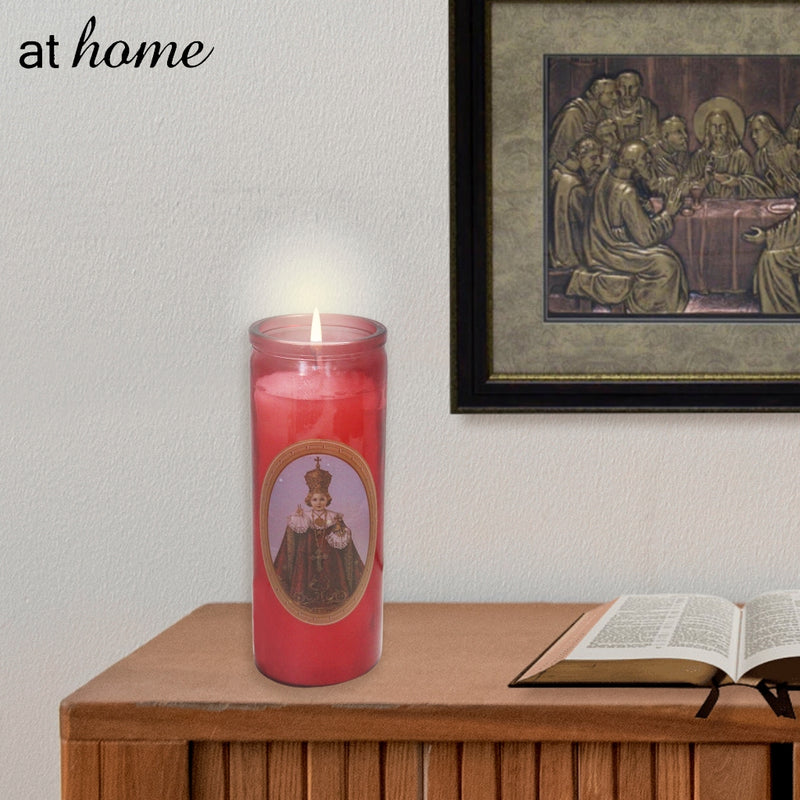 Religious Unscented Pillar Candle
