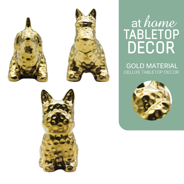 Golden Ceramic Dog Nordic Tabletop Decor
