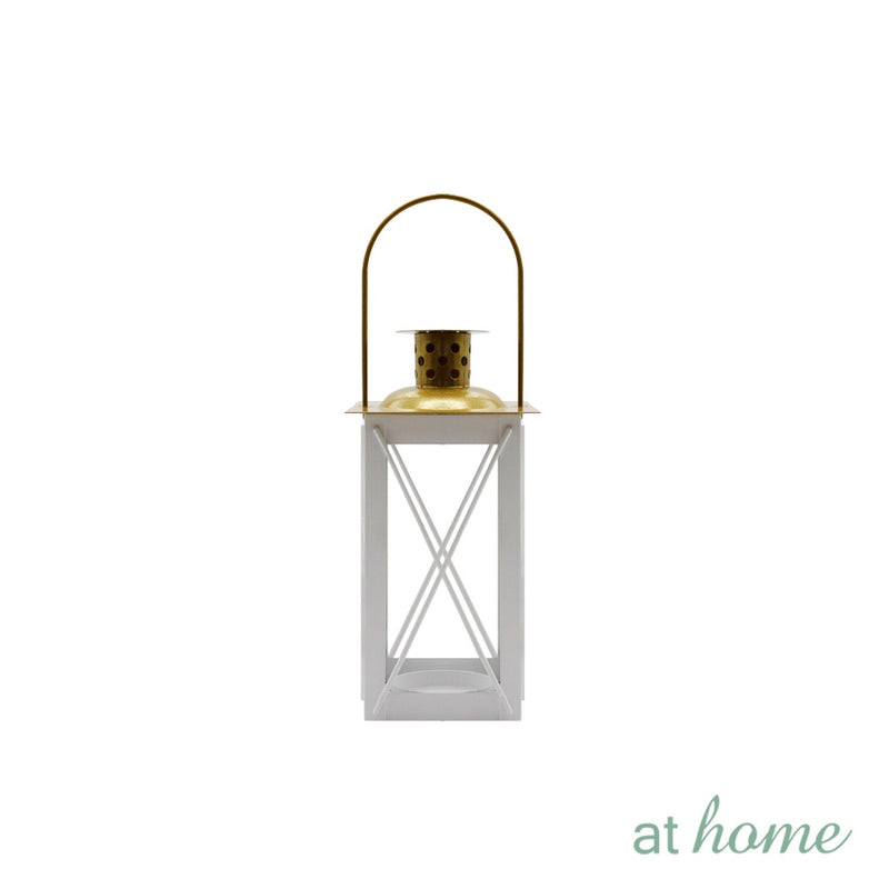 At Home Remi Nordic Metal Lantern Tealight Candle Holder, Home Décor, Hanging or Tabletop