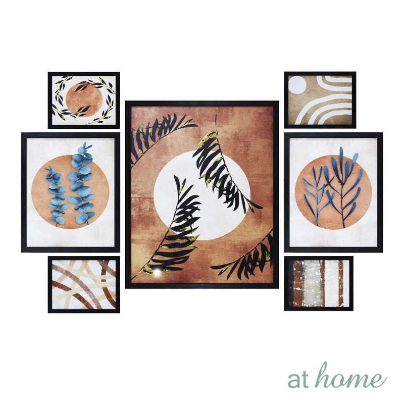 At Home Ready to Hang Set of 7 Canvas Frame - Rumford and Romina Nordic Wall Art Decoration