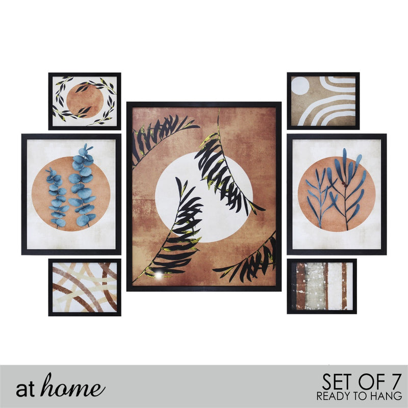 At Home Ready to Hang Set of 7 Canvas Frame - Rumford and Romina Nordic Wall Art Decoration