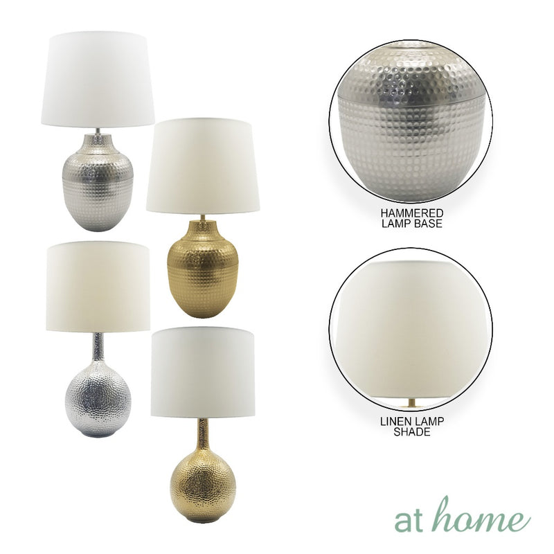 AT HOME Table Lamp Gomo/Gas Nordic Metal Lamp Linen Shade, Modern Warm Light, Night Light, Bedroom