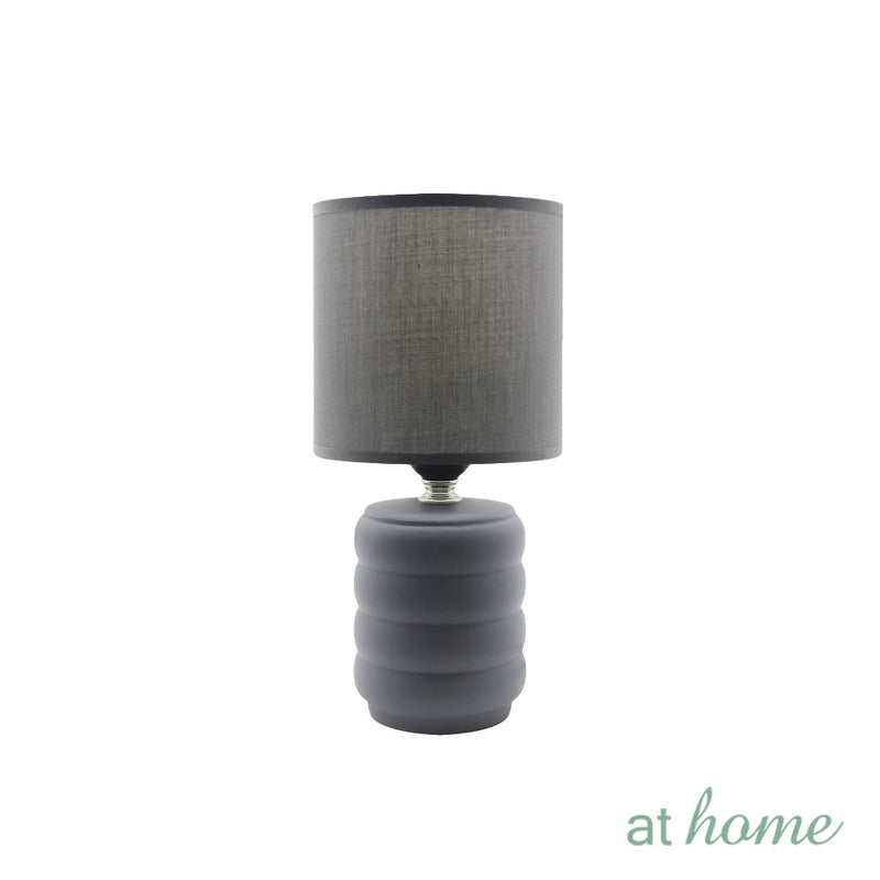 At Home Zivon Nordic Ceramic Table Lamp Linen Shade, Modern Warm Light, For Home & Office