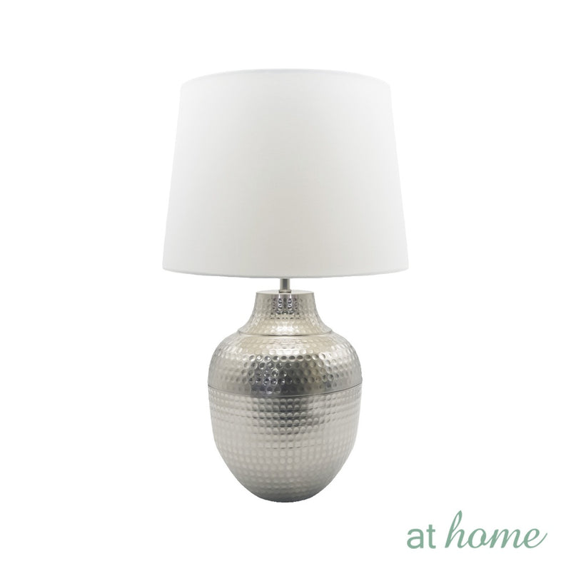 AT HOME Table Lamp Gomo/Gas Nordic Metal Lamp Linen Shade, Modern Warm Light, Night Light, Bedroom