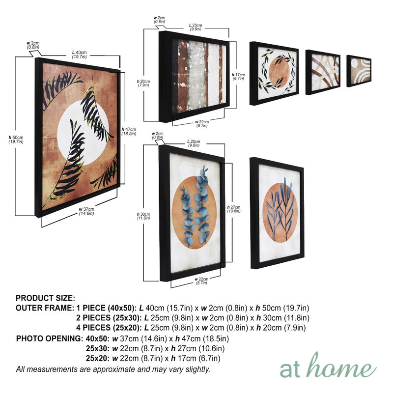 At Home Ready to Hang Set of 7 Canvas Frame - Rumford Nordic Wall Art Decoration