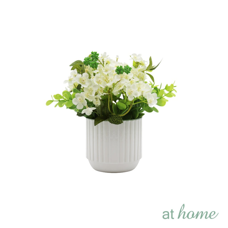 At Home 1pc Hydrangea Artificial Potted Plant – Nordic Home Office Decoration, For Tabletop Shelf